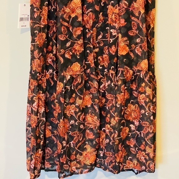 NWT size S black lined with a sheer floral overlay color red, orange black pink - Picture 10 of 11